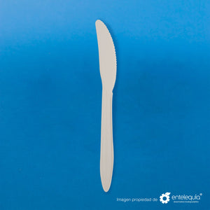 Cuchillo 6" Fécula de Maíz C6 - Desechable Biodegradable Entelequia 100/1000 pzas