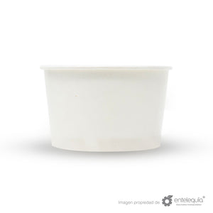 Contenedor para Helado 3oz Papel Blanco CB3oz - Desechable Biodegradable Entelequia