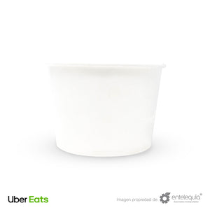 Contenedor para Sopa 12oz Papel Blanco CB12 - Desechable Biodegradable Entelequia 1,000 pzas