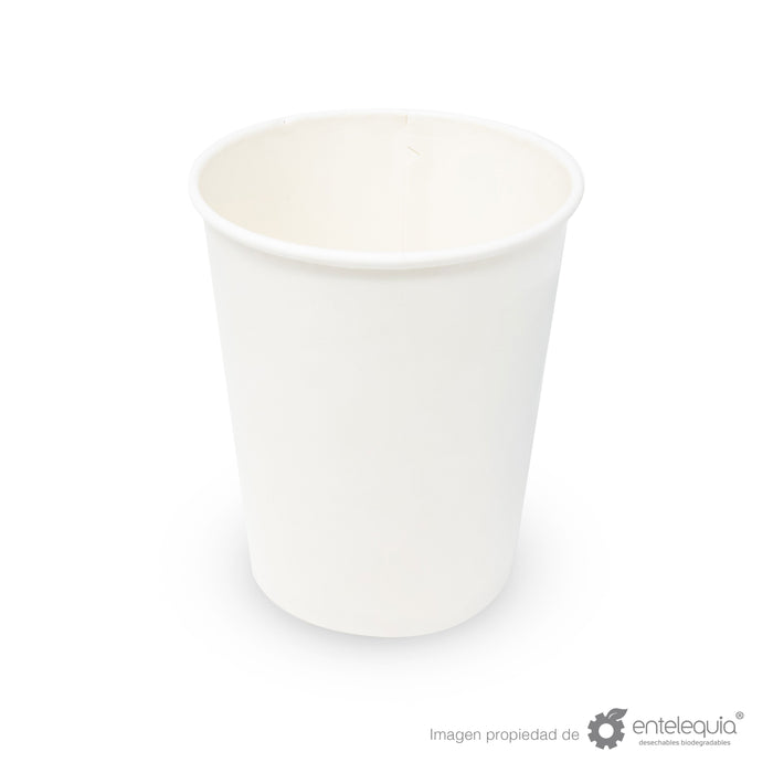 Contenedor para Sopa 32oz Papel Blanco - Desechable Biodegradable Entelequia 500 pzas