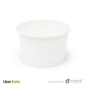 Contenedor para Sopa 8oz Papel Blanco - Desechable Biodegradable Entelequia 1,000 pzas
