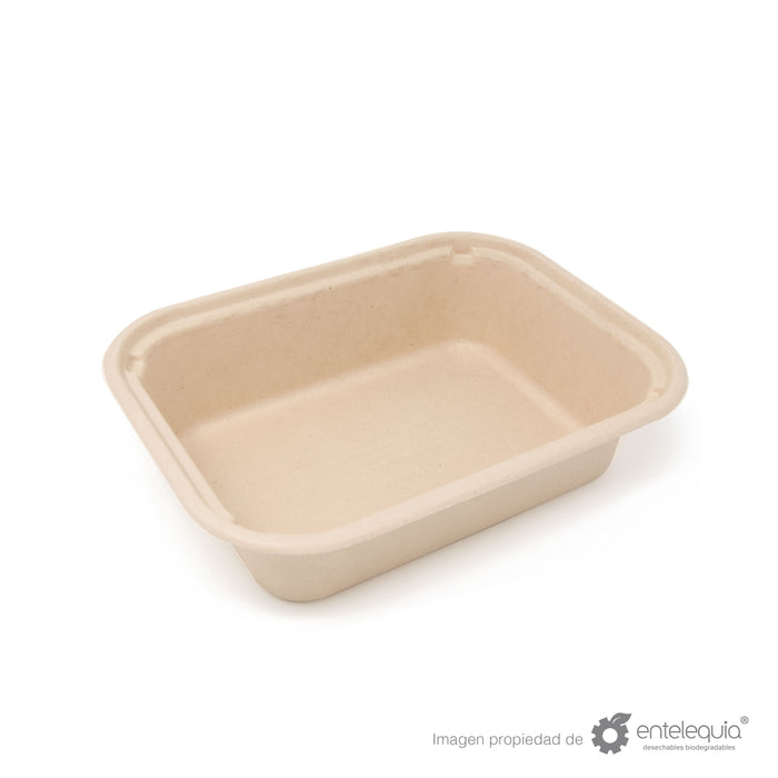 Envase Liso de Paja de Trigo EP 6X5 - Desechable Biodegradable Entelequia 600 pzas