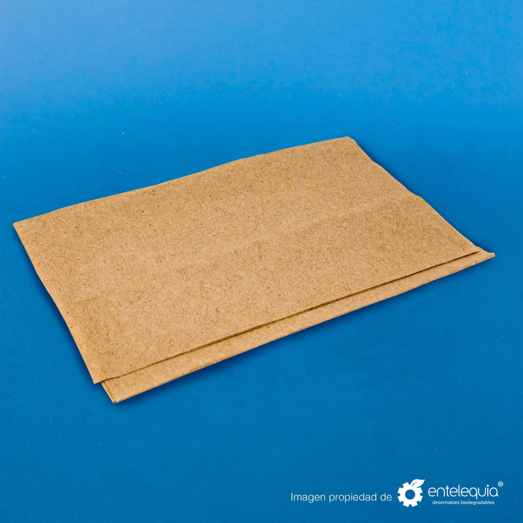 Servilleta rectangular fibras recicladas no cloradas SR- Desechable Biodegradable Entelequia 6000 pzas