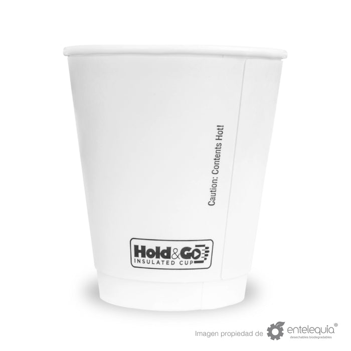 Vaso Hold & Go de papel 12oz - Desechable Biodegradable Entelequia 600 pzas