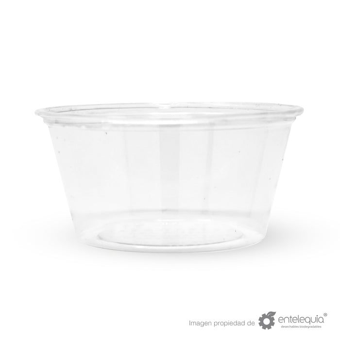 Vaso Soufflé Transparente PLA 4oz - Desechable Biodegradable Entelequia 2,000 pzas