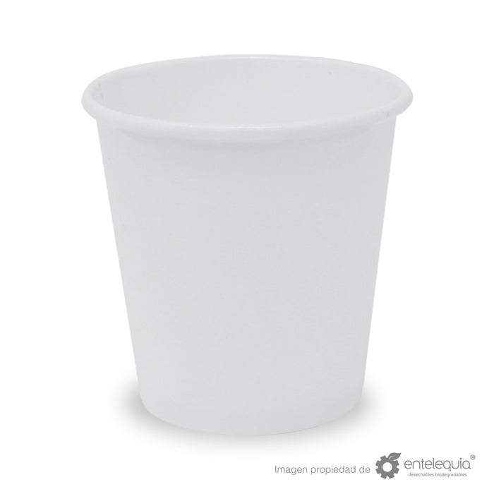 Vaso de Papel bebida caliente 4oz VC4 SH - Desechable Biodegradable Entelequia 1,000 pzas