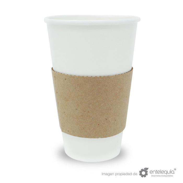 Fajilla Genérica de cartón para Vaso de Café - Desechable Biodegradable Entelequia 1,000 pzas