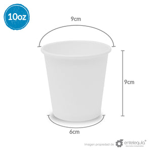 Vaso de Papel bebida caliente 10oz VC10 - Desechable Biodegradable Entelequia