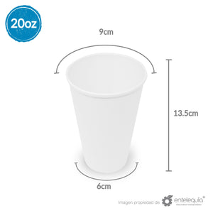 Vaso de Papel bebida caliente 20oz VC20 - Desechable Biodegradable Entelequia