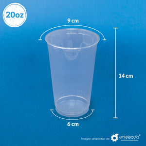 Vaso PLA bebida fría 20oz - Desechable Biodegradable Entelequia