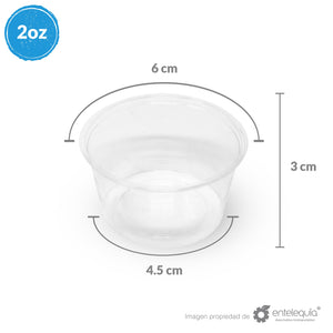 Vaso Soufflé Transparente PLA 2oz - Desechable Biodegradable Entelequia